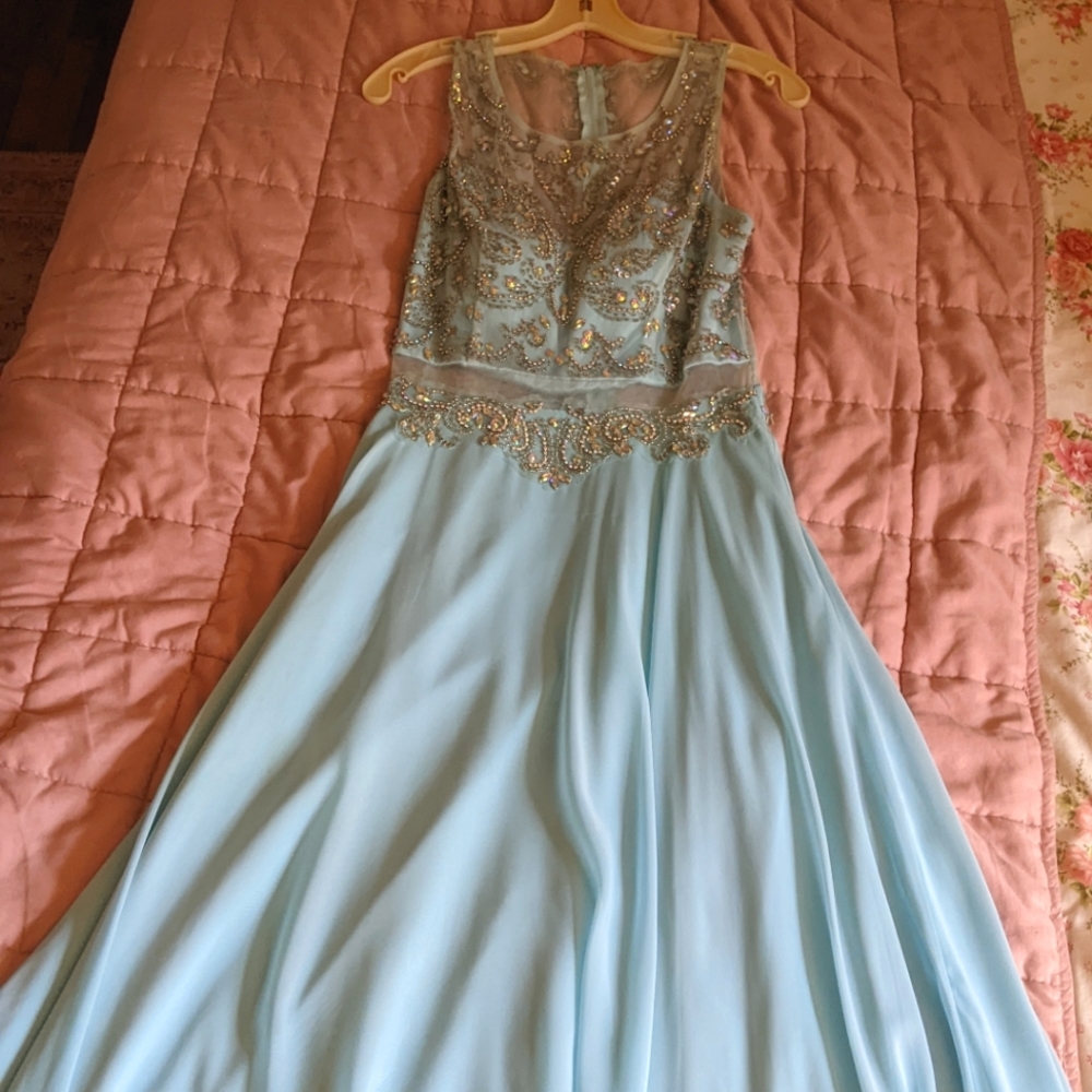 Masquerade Light Blue Prom Dress